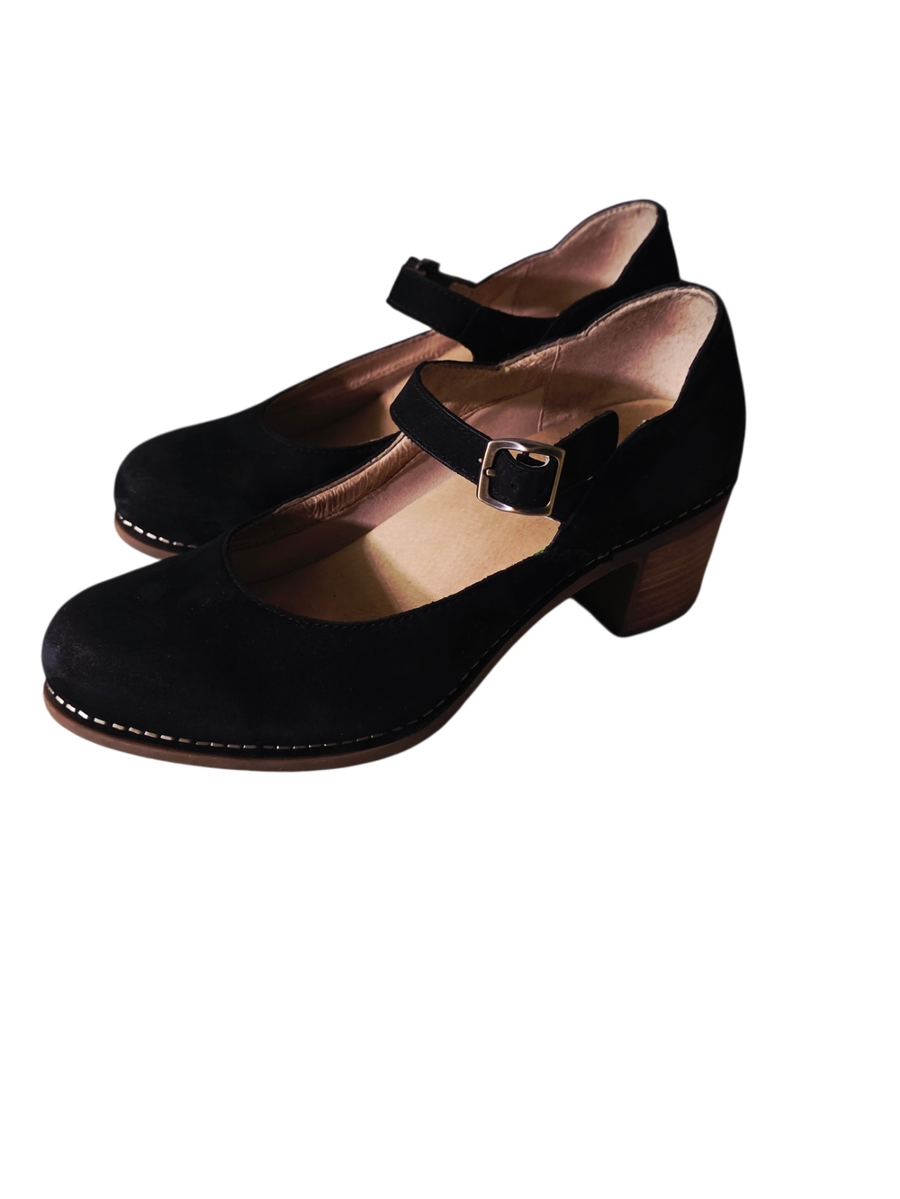 Dansko Black Mary Jane Block Heel with Buckle